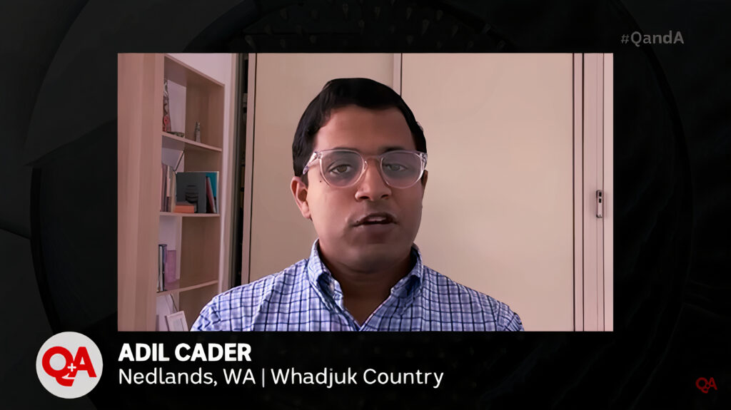 Adil Cader appearing on Australian Current Affairs program “Q&A”