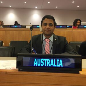 At a UN General Assembly Meeting